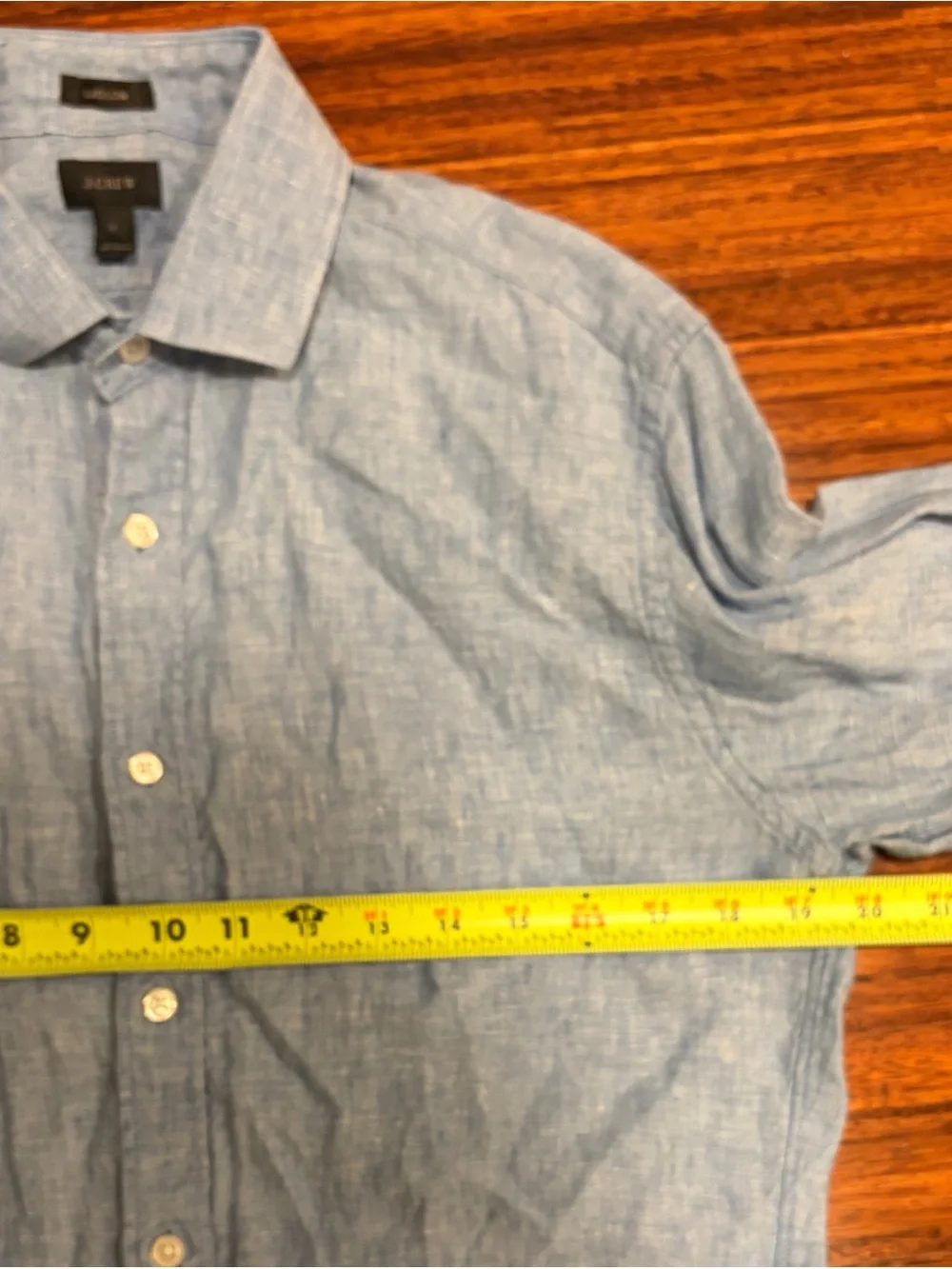 J.Crew Ludlow Baird McNutt Linen long sleeve Button Down - Medium Blue coastal